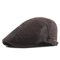 Classic brown mesh cotton flat cap with Classics Fashion embroidery for men. - Adjustable / Coffee