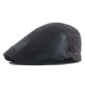 Dark grey summer flat cap with breathable mesh side panels and adjustable metal buckle - Adjustable / Gray
