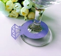 Detailed laser-cut purple paper ring wine glass marker for weddings and events - Sapphire Blue