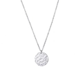 Collana minimale argento con ciondolo rotondo a trama martellata geometrica - Color Acciaio
