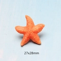 Starfish shaped resin accessory in bright orange for DIY crafts, size 27x28mm - Orange Fat Starfish