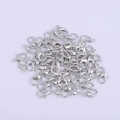 Silver lobster claw clasps bulk set for DIY jewelry necklaces and bracelet connectors - 10mm / White K/Silver