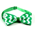 Festive green and white herringbone pet bow tie with adjustable strap for small dogs - 1*(20-36)CM / Green White Herringbone (VN019-9)