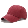 Vintage washed red cotton baseball cap with a pre-curved brim and six-panel design - Adjustable / Washed Wine Red