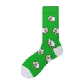 Chaussettes de skate vertes avec motif mouton blanc et talon blanc contrastant - Motif de Mouton Vert