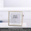 Nordic geometric gold metal photo frame with 4-inch glass display and iron support - 4-inch Geometric Gold