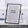 Cornice portafoto minimalista in metallo nero 5x7 con vetro e supporto geometrico - Supporto da 7 pollici nero