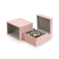 Elegantes quadratisches rosa Schmuckkästchen mit grauem Samtfutter für Ringe und Ketten - Armbandbox / Rosa Versetzte Set-Box