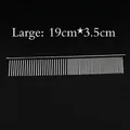 Size L professional stainless steel pet grooming comb in silver finish, 19cm x 3.5cm - 19*3.5cm / Large / Silver