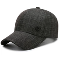 Dunkelgraue Herren-Baseballkappe mit Karomuster und RZG-Emblem im Retro-Stil - Verstellbar / Dunkelgrau