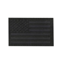 Tactical black IR reflective US flag patch with laser-cut stars and stripes texture - Solid Black (Left)