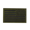 Tactical army green US flag IR reflective morale patch with velcro hook backing - Army Green (Right)