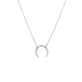 Collana minimalista con ciondolo a luna in argento e catena sottile in acciaio inossidabile - Color Acciaio