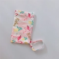 Detalle de bolsa de lona con estampado de flamenco, piña, texto Relax y correa de muñeca - Flamenco Rosado