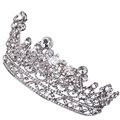 Corona da sposa barocca in finitura argento con strass intricati per matrimoni - Argento/Strass Trasparente