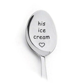 Edelstahllöffel mit Gravur His Ice Cream Text und einem kleinen Herzsymbol - sein Eis