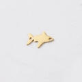 Colgante de tiburón dorado de acero inoxidable con doble agujero para creación de joyas DIY - Pequeño Tiburón / Dorado