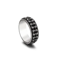 Anillo de acero inoxidable para hombre estilo biker con diseño de cadena vintage - US 13 / Color Acero
