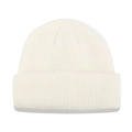 Detailed view of cream white knitted docker cap featuring high-quality ribbed texture - M / White