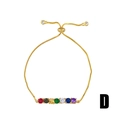 Gold-plated tree of life bracelet with rainbow gemstones and adjustable slide clasp - Rainbow Seven Stones (brb57-D)