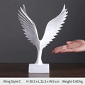 Modern matte white abstract wing sculpture ornament for living room decor - White Abstract Wings Ornament