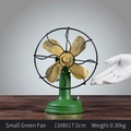 Retro green metal mini fan ornament 13x8x17.5cm vintage tabletop decor for home shelf - Green Decorative Fan Ornament