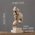 Retro resin thinker statue for home decor, dimensions 35cm height by 13cm length - Silent Man Statue (Sandstone Color)