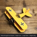 Retro yellow iron biplane model with black cross marks, 18x21cm vintage home ornament - Yellow Iron Aircraft Model