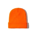 Klassieke neon oranje gebreide muts voor de winter met een hoogwaardige geribbelde textuur - Eén maat / Oranje