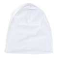 Minimalistische doppellagige dünne weiße Beanie Strickmütze für Damen und Herren - Einheitsgröße(Einstellbar) / Weiß