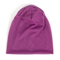 Minimalist double-layer knitted beanie hat in deep purple for autumn and winter - One Size(Adjustable) / Deep Rose Red
