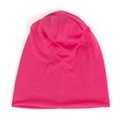 Lightweight rose red double-layered knitted beanie hat for outdoor activities - One Size(Adjustable) / Light Rose Red