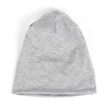 Knitted slouchy beanie in heather grey, thin double-layer cotton fabric for outdoor wear - One Size(Adjustable) / Light Gray