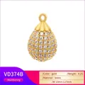 Colgante de gota micro-pavé en latón dorado para collares, tamaño 10x17mm - 6mm*11mm / Dorado