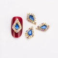 Drachenförmiger blauer Nagel-Schmuckstein mit bunten AB-Strasssteinen auf Goldlegierung - Königsblau mit AB Strass (1578)