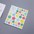 Colorful star-shaped stickers for DIY journaling featuring solid and polka dot patterns - Large Colorful Stars