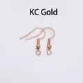 Detailed view of KC gold fishhook earring wires with coil and bead for DIY jewelry - KC Gold