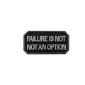 Λεπτομέρεια κεντητού σήματος Failure Is Not An Option με τακτική βάση velcro για σακίδια - FAILURE IS NOT AN OPTION (Μαύρο/Λευκό)