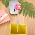 Creative rainbow liquid neutral pen featuring a cute pink flamingo on a rainbow base - Purple Swan