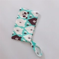 Detail of the high-quality fabric texture and cute panda pattern on this canvas pouch - Blue Bear Head