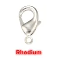 Detail eines hochwertigen rhodiumbeschichteten Karabinerverschlusses für DIY-Schmuck - 10mm / Weißgold