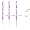 Tre pennelli per nail art liner con manici glitterati viola e specifiche dimensionali - 3 pezzi / Set con Manico Glitterato Viola