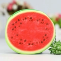 Cute cartoon watermelon plush coin purse with red fruit pulp and green zipper detail - Round Red Watermelon