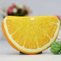 Cute plush orange slice coin purse with realistic fruit texture and gold ball chain - Semi-circular Orange