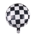 Palloncino rotondo in alluminio a scacchi bandiera da corsa per decorazioni - Scacchi Bianchi e Neri da 18 Pollici