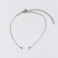 2mm silver stainless steel DIY bracelet chain with lobster clasp and extension chain - 2mm Width 20+5cm Length / Steel