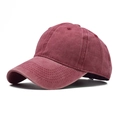Gorra de béisbol clásica para niños en algodón lavado burdeos con visera curva retro - 52-54 / Rojo Azufaifa Lavado para Niños