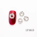 Silver square gemstone nail art charm with rhinestones for manicure decoration LF1615 - Silver Round Frame Transparent Zircon Style (LF1615)