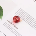 Ciondolo a sfera in resina rossa con scaglie dorate e fiori secchi per gioielli DIY - Rosso