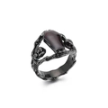 Gotischer Punk Vampir Sarg Ring mit Skeletten in antikem schwarzen Design - US 7 / Schwarz
